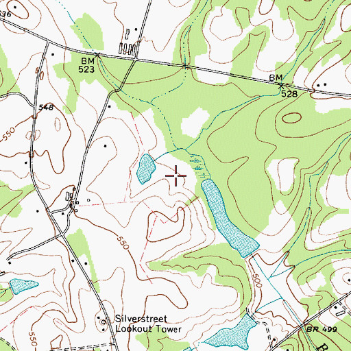 Topographic Map of South Carolina Noname 36012 Dam, SC