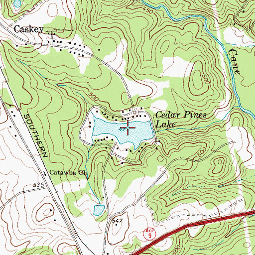 Topographic Map of Cedar Pines Lake, SC