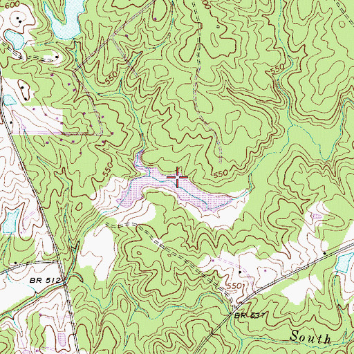 Topographic Map of Cane Creek Watershed Site Seven, SC