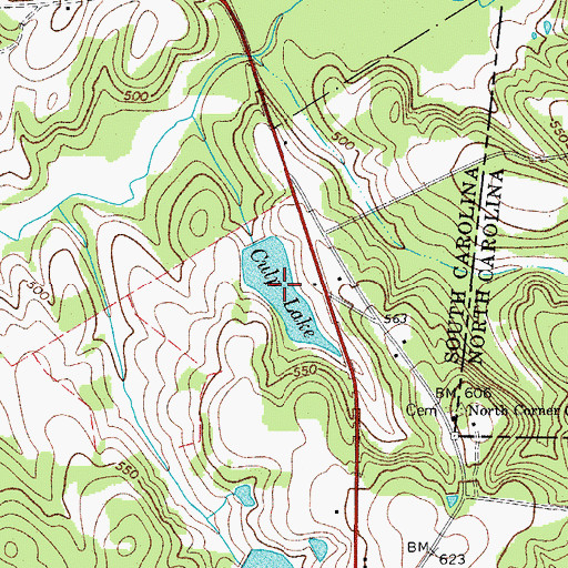 Topographic Map of Culp Lake, SC