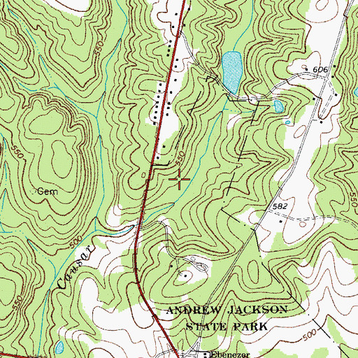 Topographic Map of Andrew Jackson State Park Lake, SC