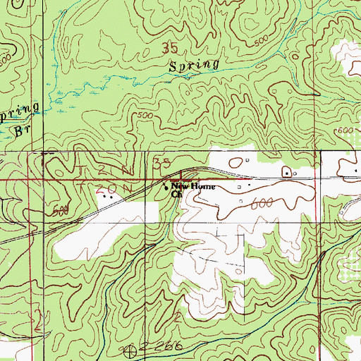 Topographic Map of New Home Church, AL