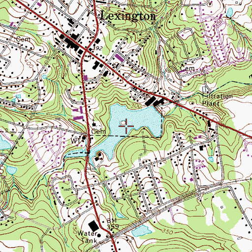 Topographic Map of Lexington Mill Pond, SC