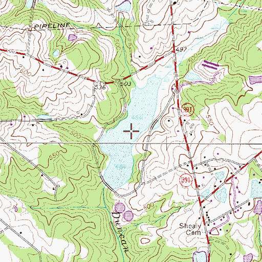 Topographic Map of Davis Pond, SC