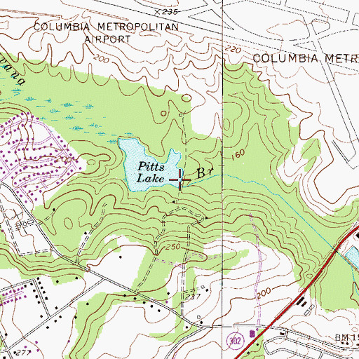 Topographic Map of South Carolina Noname 32015 D-1719 Dam, SC