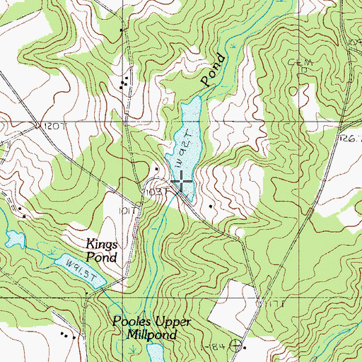 Topographic Map of South Carolina Noname 32023 D-1004 Dam, SC