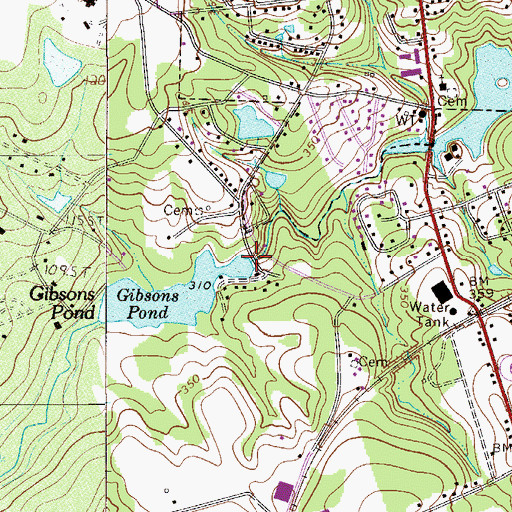 Topographic Map of South Carolina Noname 32030 D-0959 Dam, SC