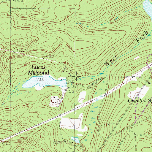 Topographic Map of South Carolina Noname 32035 D-0955 Dam, SC