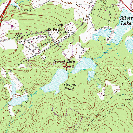 Topographic Map of South Carolina Noname 32040 D-0991 Dam, SC