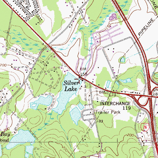 Topographic Map of South Carolina Noname 32041 D-0986 Dam, SC