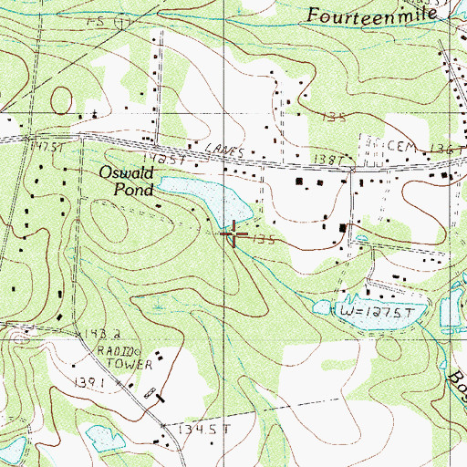 Topographic Map of South Carolina Noname 32045 D-0950 Dam, SC