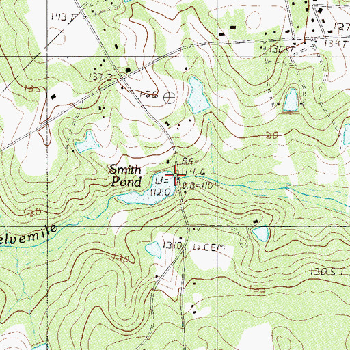 Topographic Map of South Carolina Noname 32046 D-0944 Dam, SC