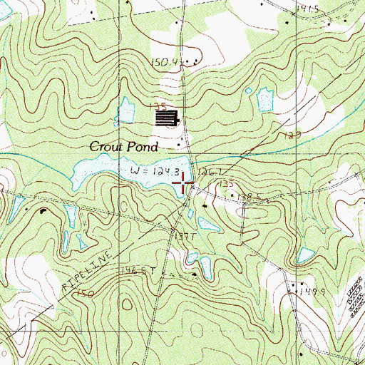Topographic Map of South Carolina Noname 32052 D-0945 Dam, SC