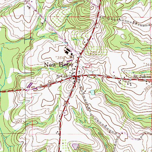 Topographic Map of New Hope, AL