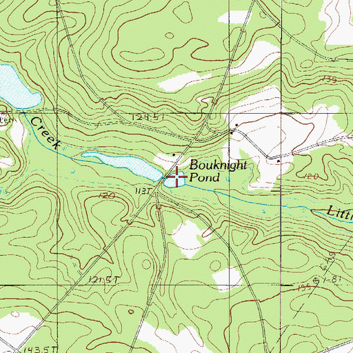 Topographic Map of Bouknight Pond, SC