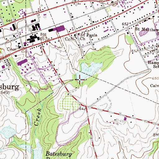 Topographic Map of South Carolina Noname 32065 D-0930 Dam, SC