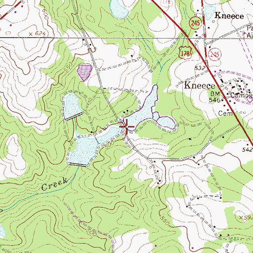 Topographic Map of South Carolina Noname 32066 D-0933 Dam, SC