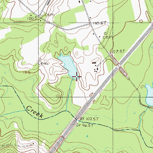Topographic Map of South Carolina Noname 32069 D-1001 Dam, SC
