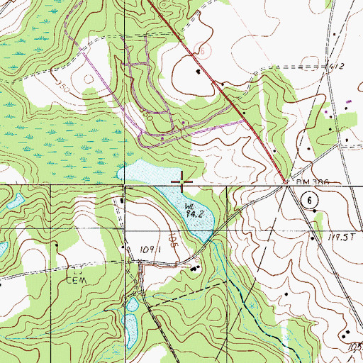 Topographic Map of South Carolina Noname 32082 D-1295 Dam, SC