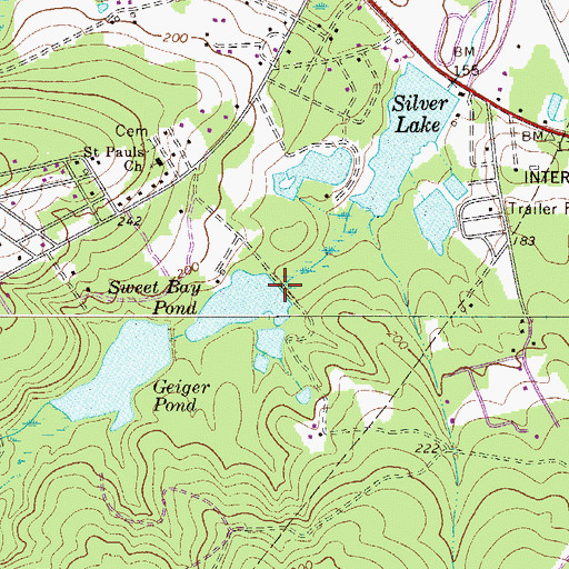 Topographic Map of South Carolina Noname 32086 D-0987 Dam, SC
