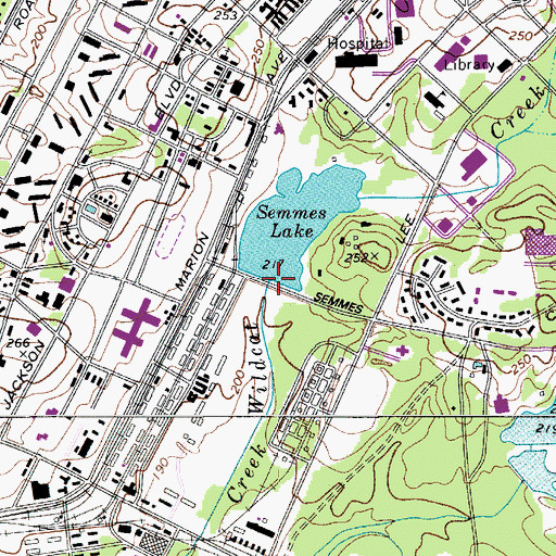 Topographic Map of Semmes Lake Dam - Fort Jackson, SC