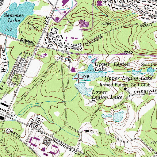 Topographic Map of Upper Legion Lake Dam - Fort Jackson, SC