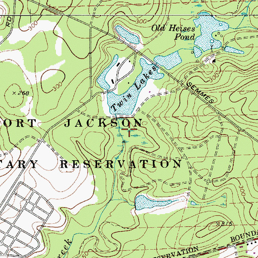 Topographic Map of Lower Twin Lake Dam - Fort Jackson, SC