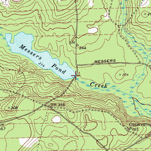 Topographic Map of Messers Pond Dam D-1676, SC