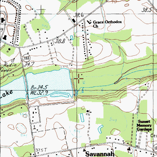 Topographic Map of South Carolina Noname 21002 D-3557 Dam, SC