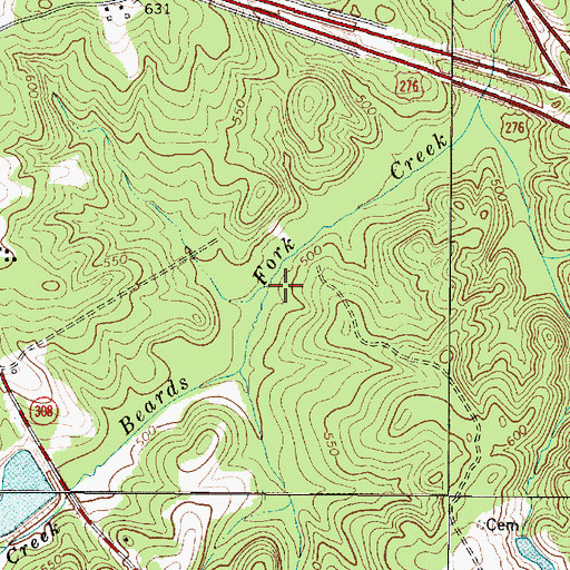 Topographic Map of Duncan Creek Watershed Two Reservoir, SC