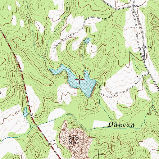 Topographic Map of Old Clinton Reservoir, SC