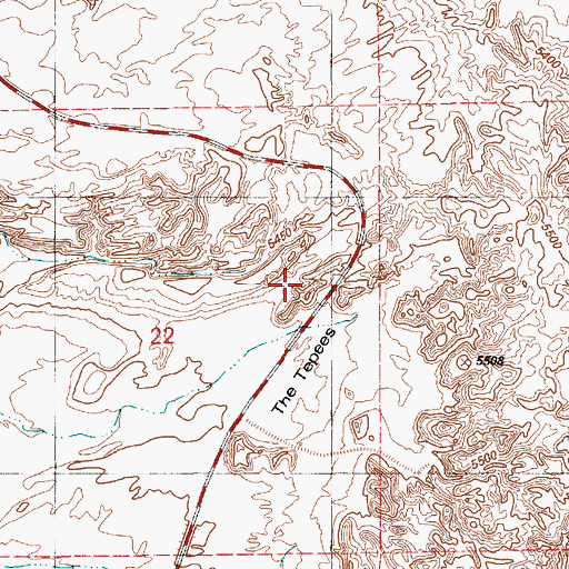 Topographic Map of The Tepees, AZ