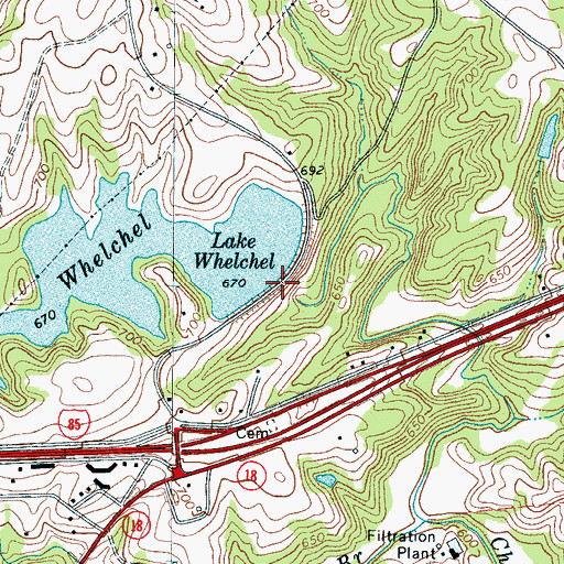 Topographic Map of South Carolina Noname 11001 Dam, SC