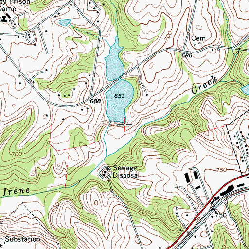 Topographic Map of South Carolina Noname 11003 D-3413 Dam, SC