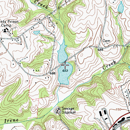 Topographic Map of Watershed Number 16a Reservoir, SC