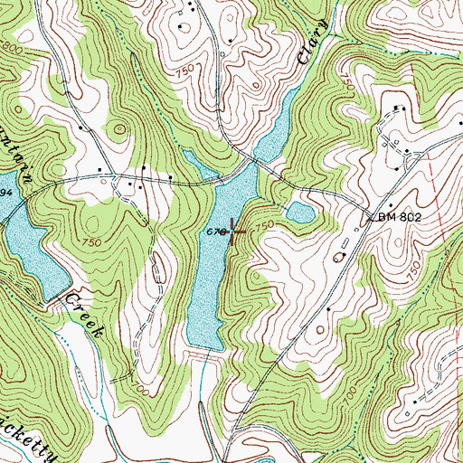 Topographic Map of Watershed Number 18 Reservoir, SC