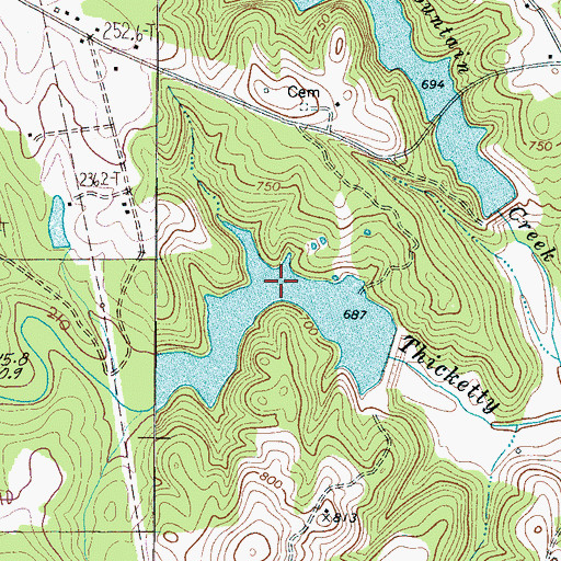 Topographic Map of Thicketty Creek Watershed Number, SC