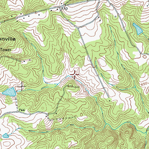 Topographic Map of Lake Cherokee, SC