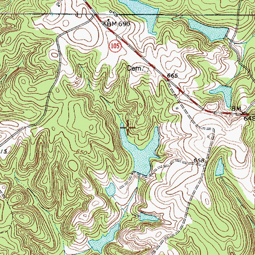 Topographic Map of South Carolina Noname 11016 D-3419 Dam, SC