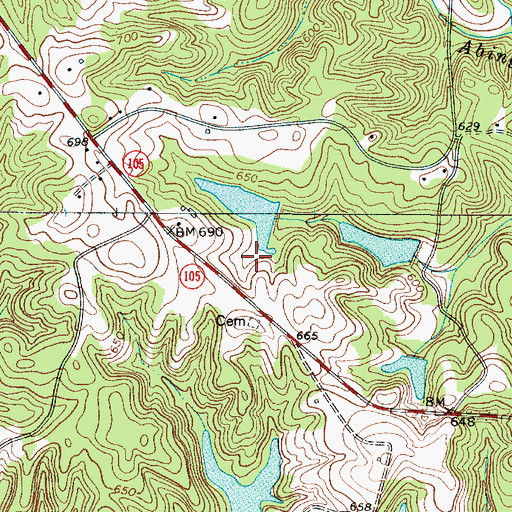 Topographic Map of South Carolina Noname 11020 D-1431 Dam, SC