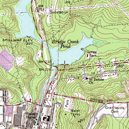 Topographic Map of South Carolina Noname 02006 Dam, SC