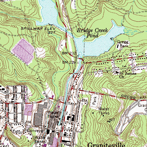 Topographic Map of Graniteville Pond Two, SC