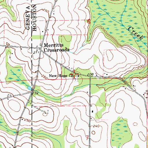Topographic Map of New Hope Church, AL