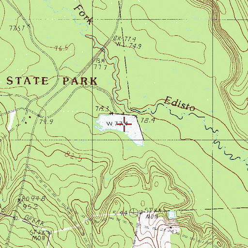 Topographic Map of Aiken State Park Lake, SC