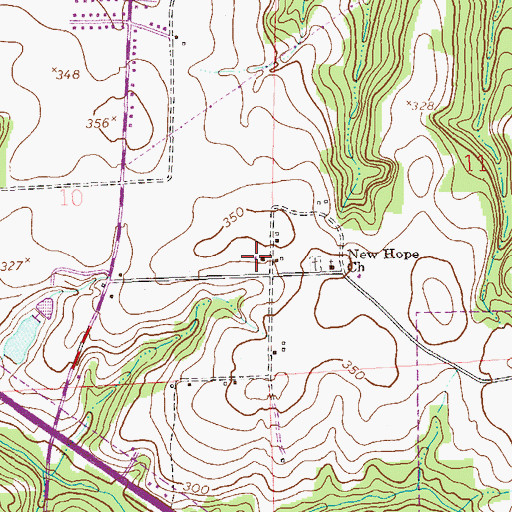Topographic Map of New Hope Church, AL