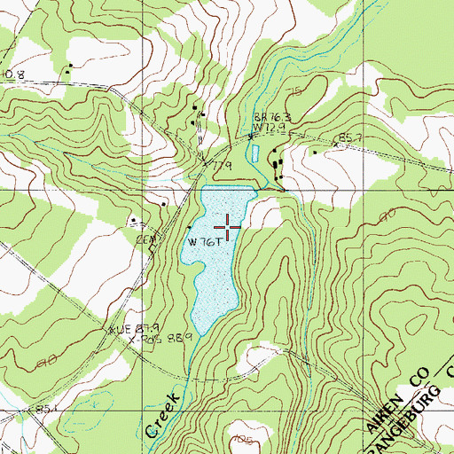 Topographic Map of South Carolina Noname 02027 D-2052 Dam, SC