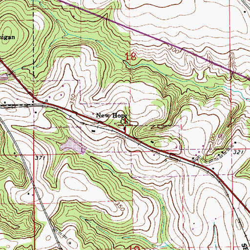 Topographic Map of New Hope Church, AL