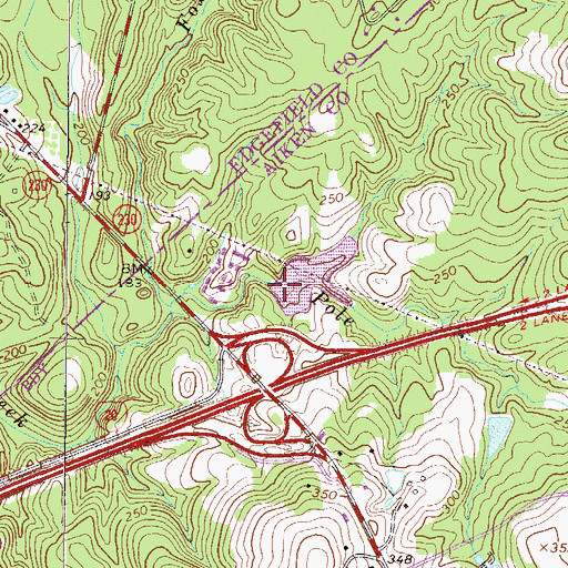 Topographic Map of South Carolina Noname Dam 02038, SC