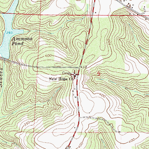 Topographic Map of New Hope Church, AL