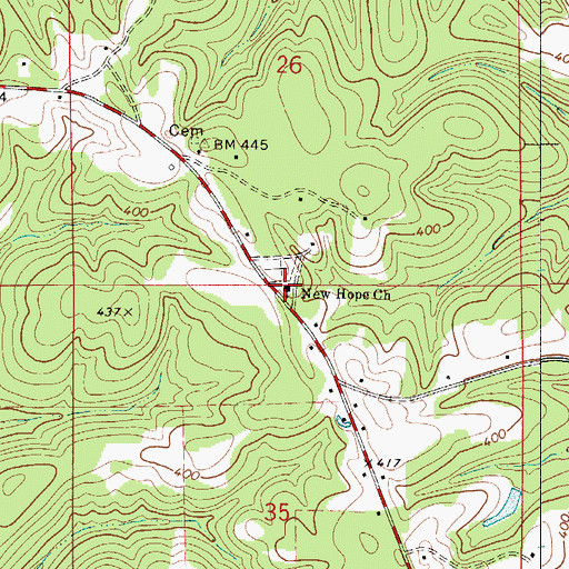 Topographic Map of New Hope African Methodist Episcopal Church, AL